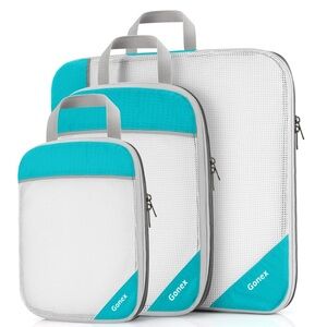 Gonex Compression Packing Cubes 3 Pcs. Expandable Storage Travel Aqua